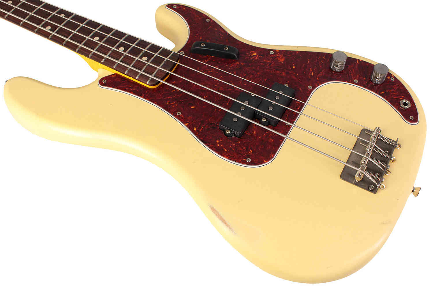 Nash PB-63 Bass Guitar, Vintage White, Light Aging