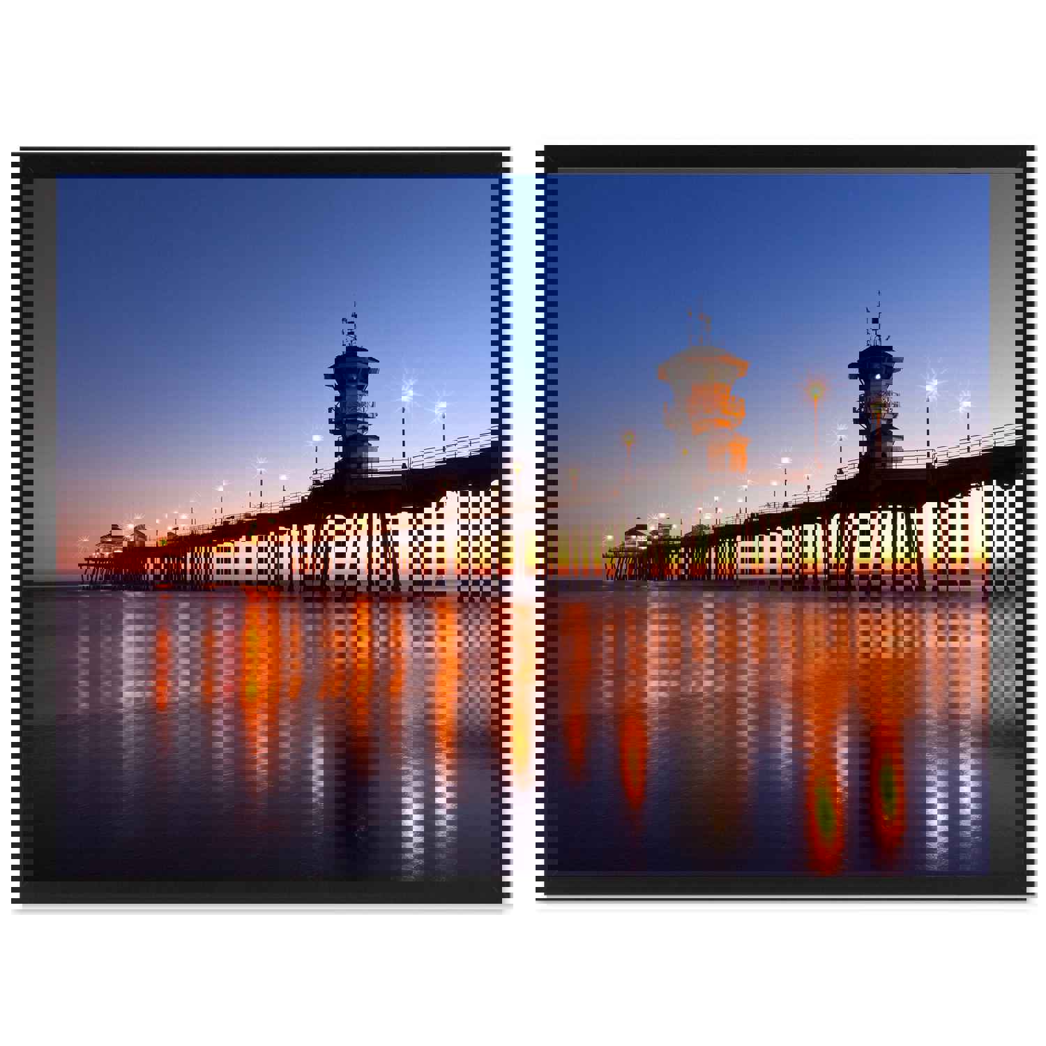 Huntington Beach California Orange Landscape Photo Canvas Print - Wall Art Home Décor