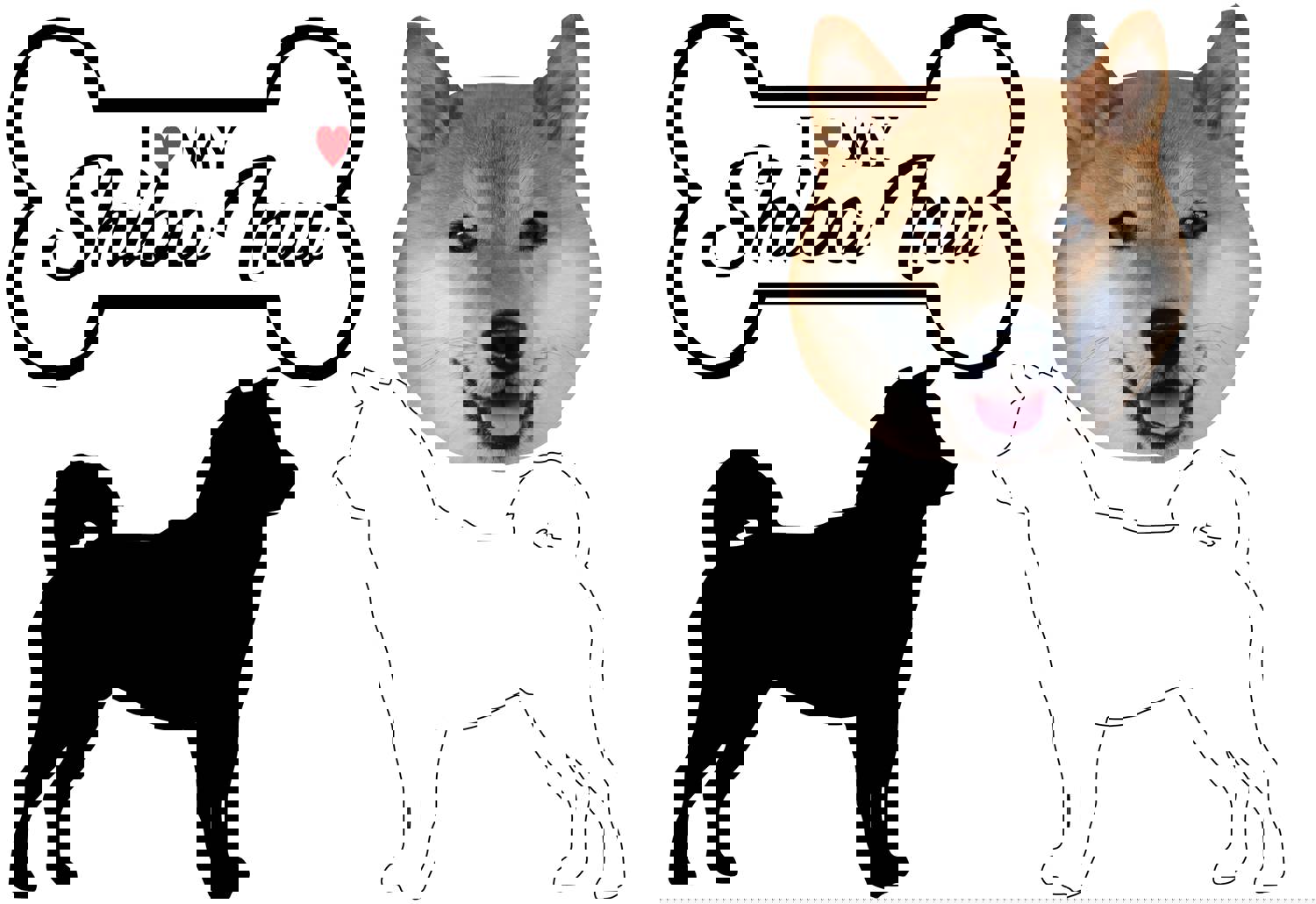 Shiba Inu - Dog Breed Decals (Set of 16) - Custom Sizes Available