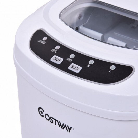 Mini Portable Compact Electric Ice Maker Machine - White
