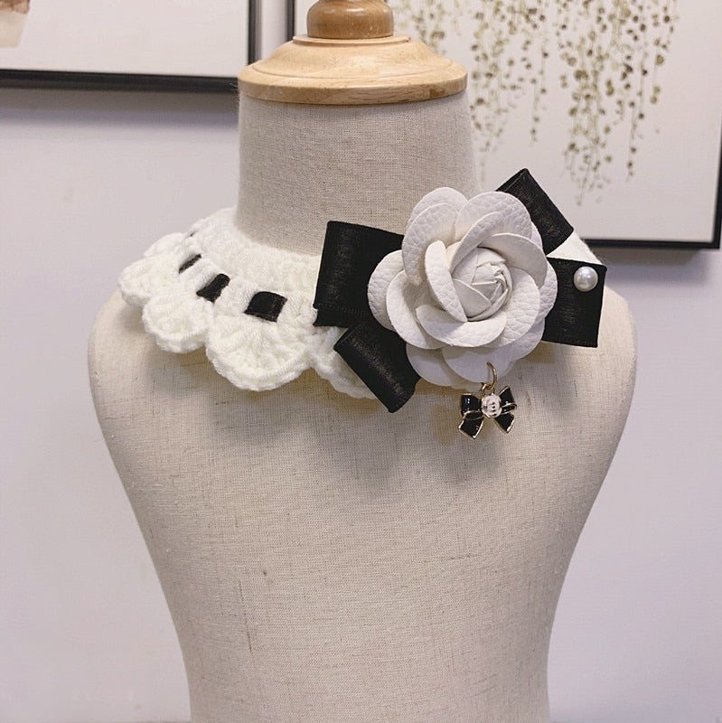 2022 New Handmade Knit Wool Collars Necklace Scarf for Small Medium Dogs and Cats