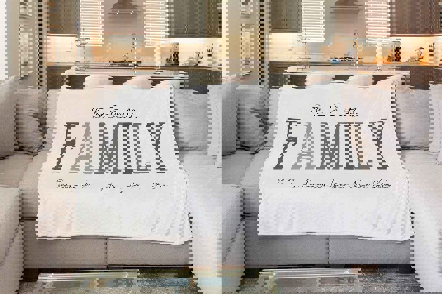 Custom Family Blanket - Personalized with Family Name, Comfortable & Warm, Perfect Gift for Any Occasion