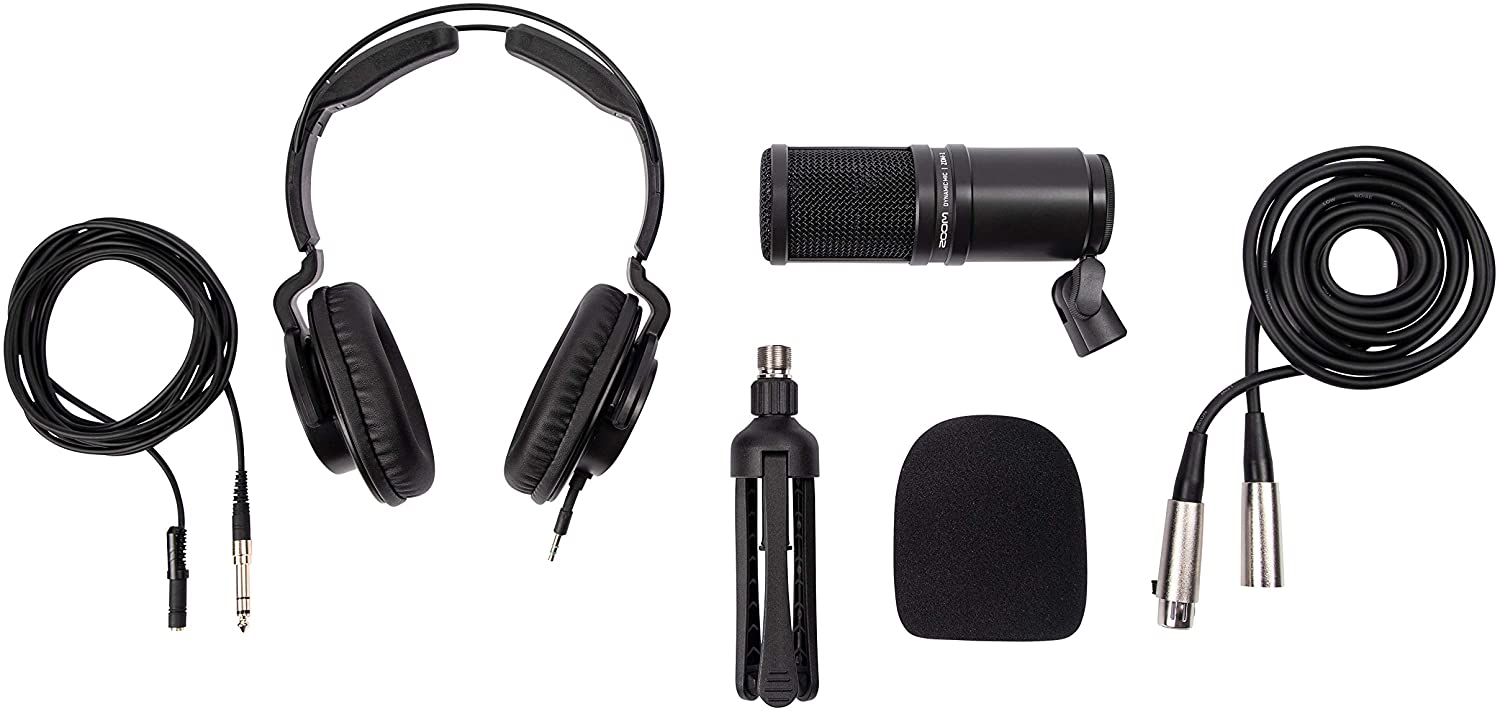Zoom ZDM-1 Podcast Mic Pack with Dynamic Microphone, Headphones, Tripod, and Accessories