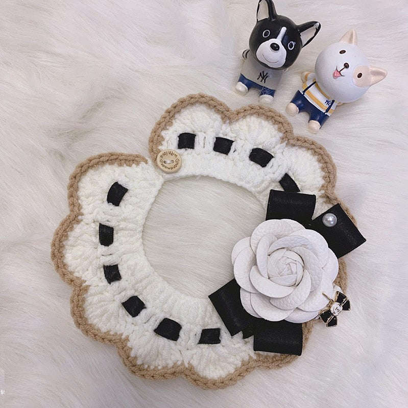 2022 New Handmade Knit Wool Collars Necklace Scarf for Small Medium Dogs and Cats