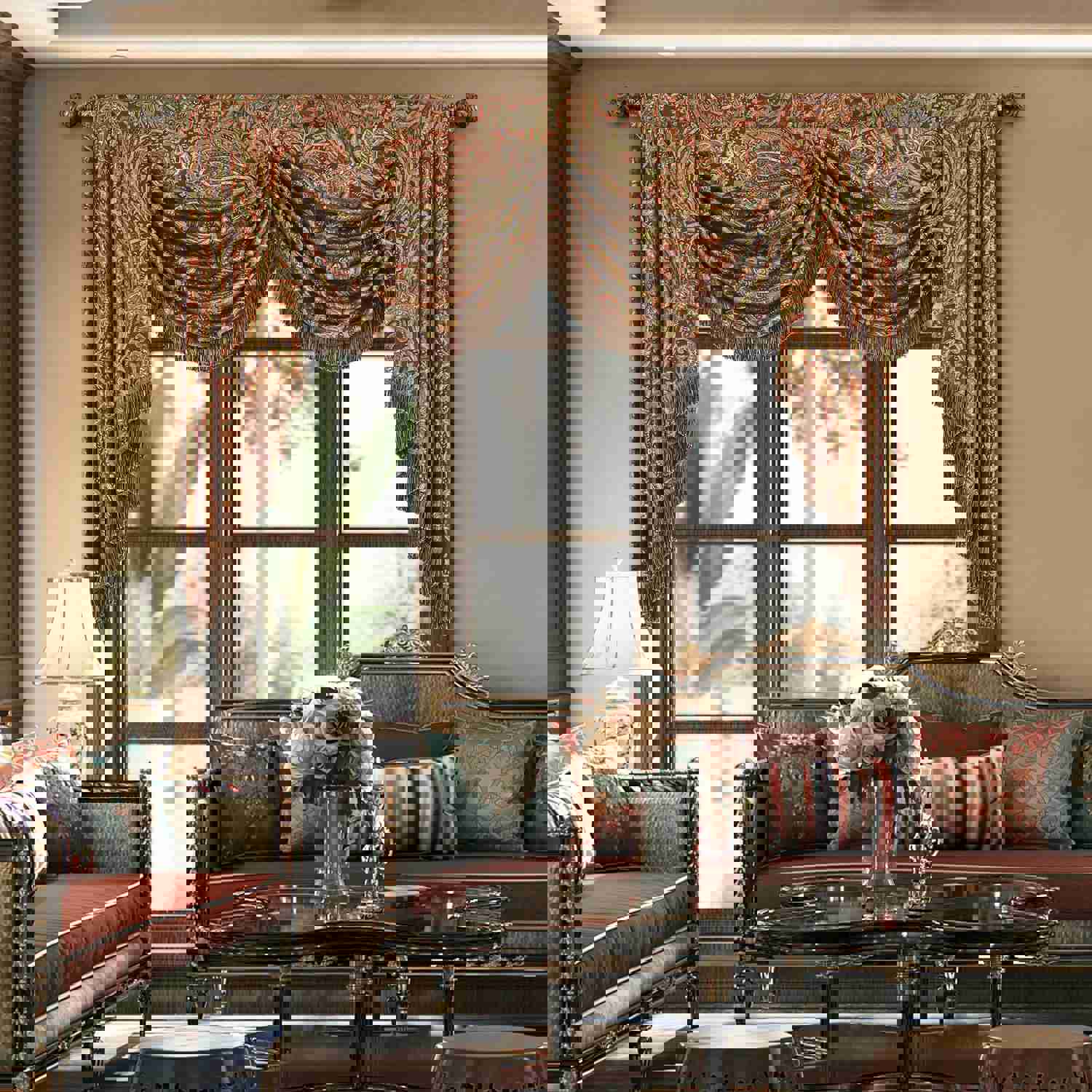 Twilight Swag Valance - Elegant Paisley Pattern Window Treatment