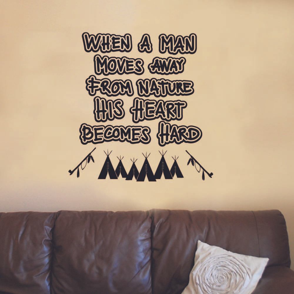 Indian Native American Wall Decal Sticker - Customizable Art Quote