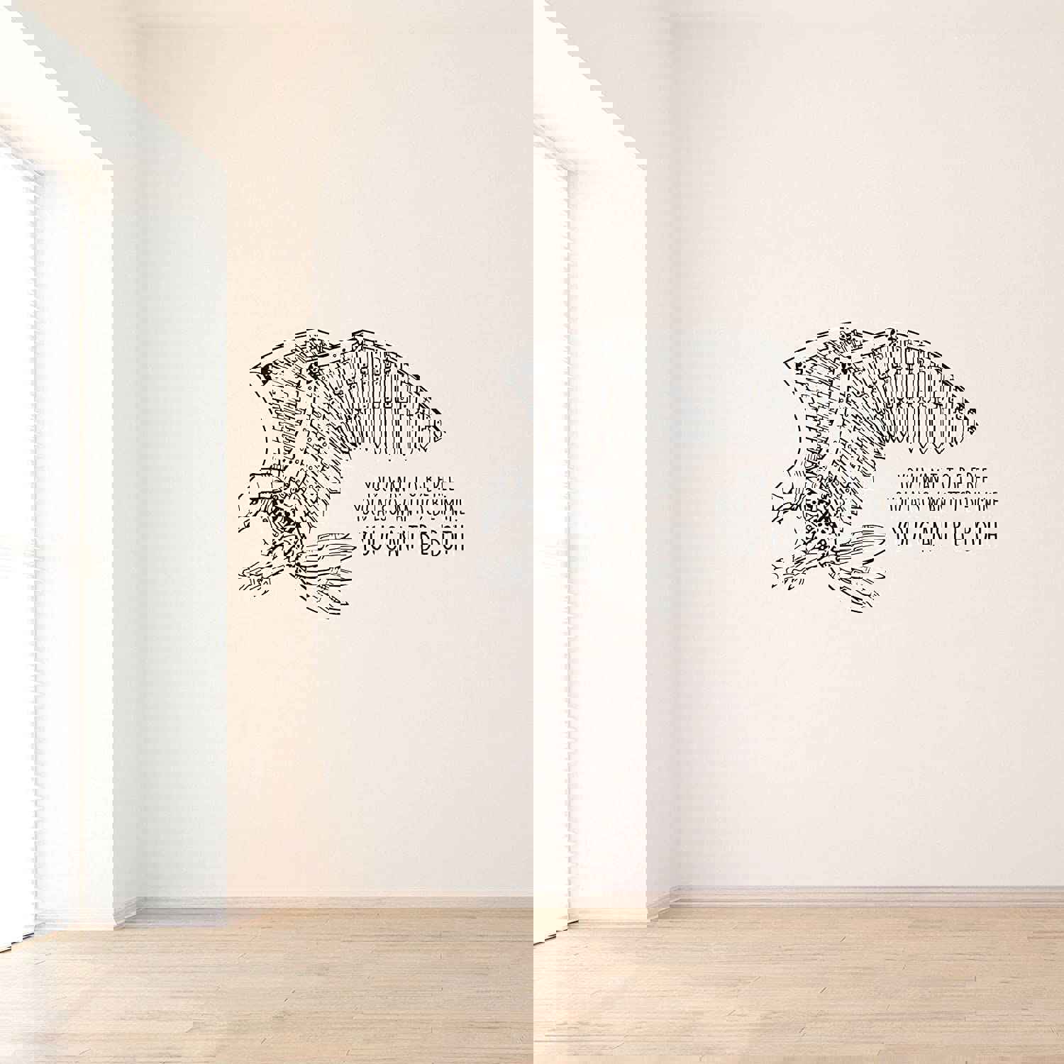 Animal Life Quote Vinyl Wall Sticker Decal - Be Free Eagle Bird Motivation Quote