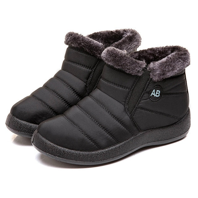 Women's Waterproof Snow Boots - Ankle Height, Slip-On, Winter Boots