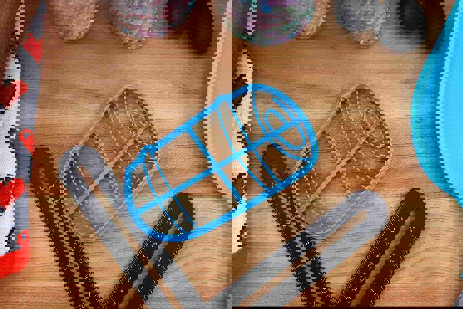 Picnic Food Cookie Cutters Set - Frankfurter, Ketchup Bottle, Mustard Bottle, Picnic Basket, Picnic Blanket