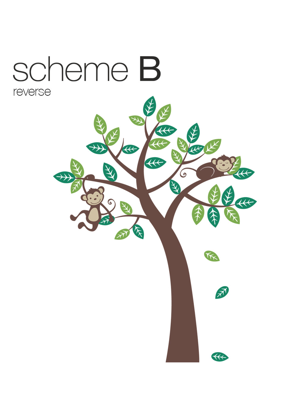 Tree Wall Decal with Monkeys for Nursery Decor