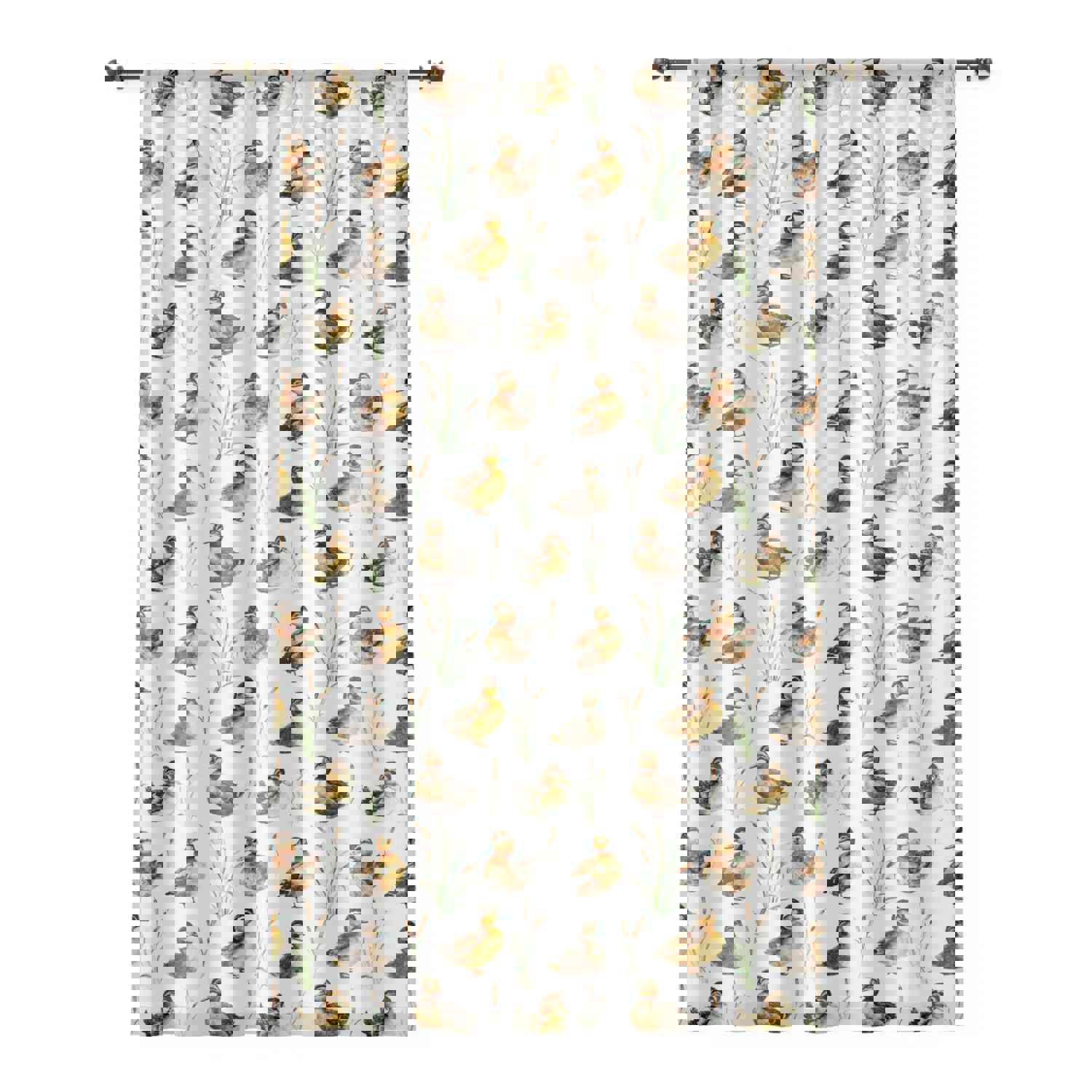 Ducks Sheer Curtain - Single Panel Duck Nursery Decor for Kids Room