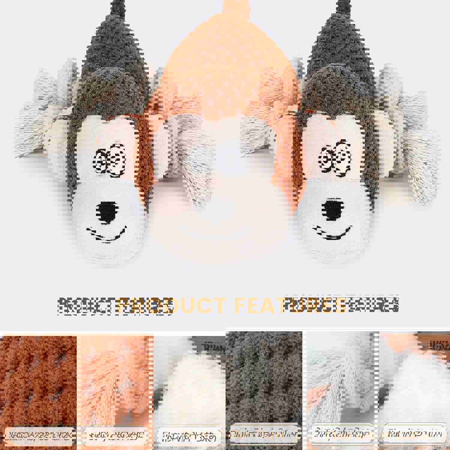 IOKHEIRA Dog Plush Toy for Large Chewers - Squeaky, Crinkle Paper, Soft Chewing Toy