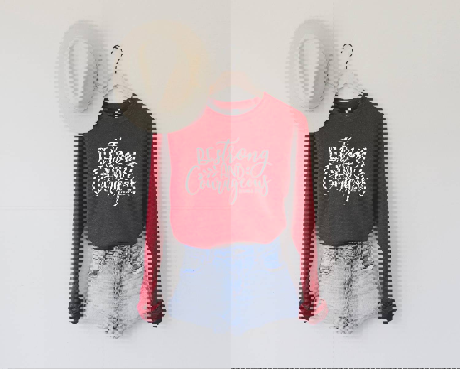 Be Strong And Courageous Sweatshirt - Christian Unisex Winter Gift