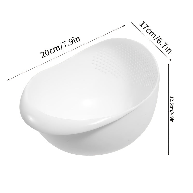 1pc Plastic Rice Washing Drain Basket, Multifunctional Kitchen Colander