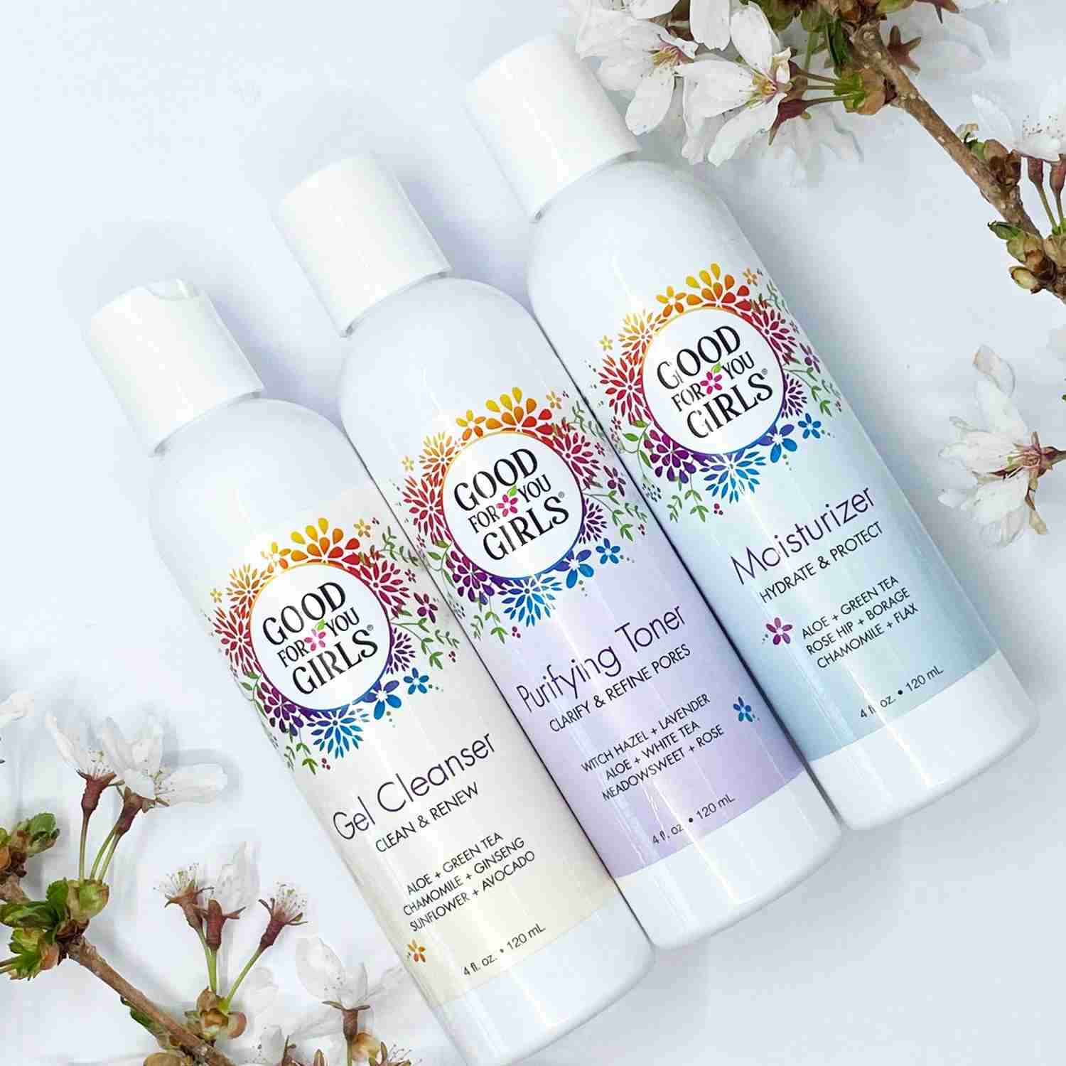 Cleanser, Toner, and Moisturizer Skincare Trio