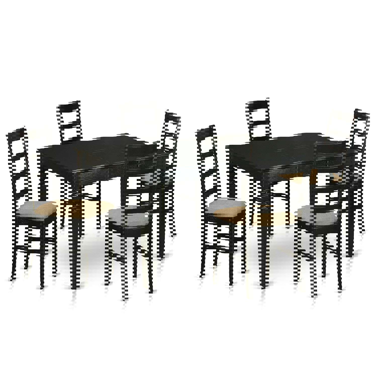 East West Furniture 5-Piece Dining Set with Rectangle Table and 4 Upholstered Chairs
