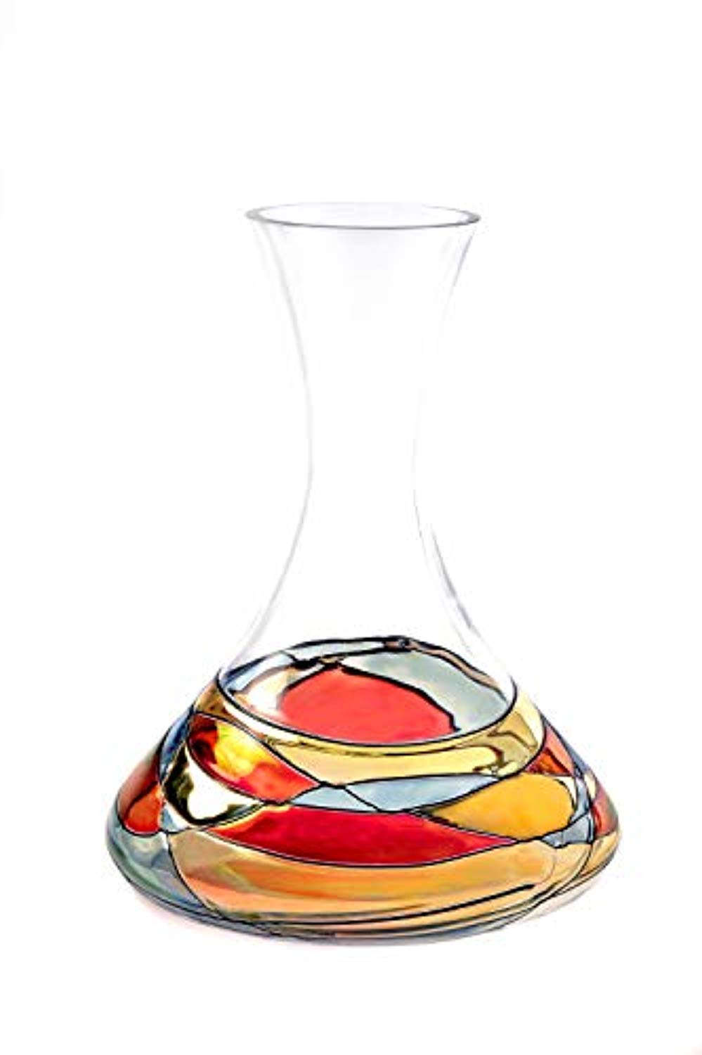 Magnificent Wine Decanter - Red Line Colorful Hand Painted