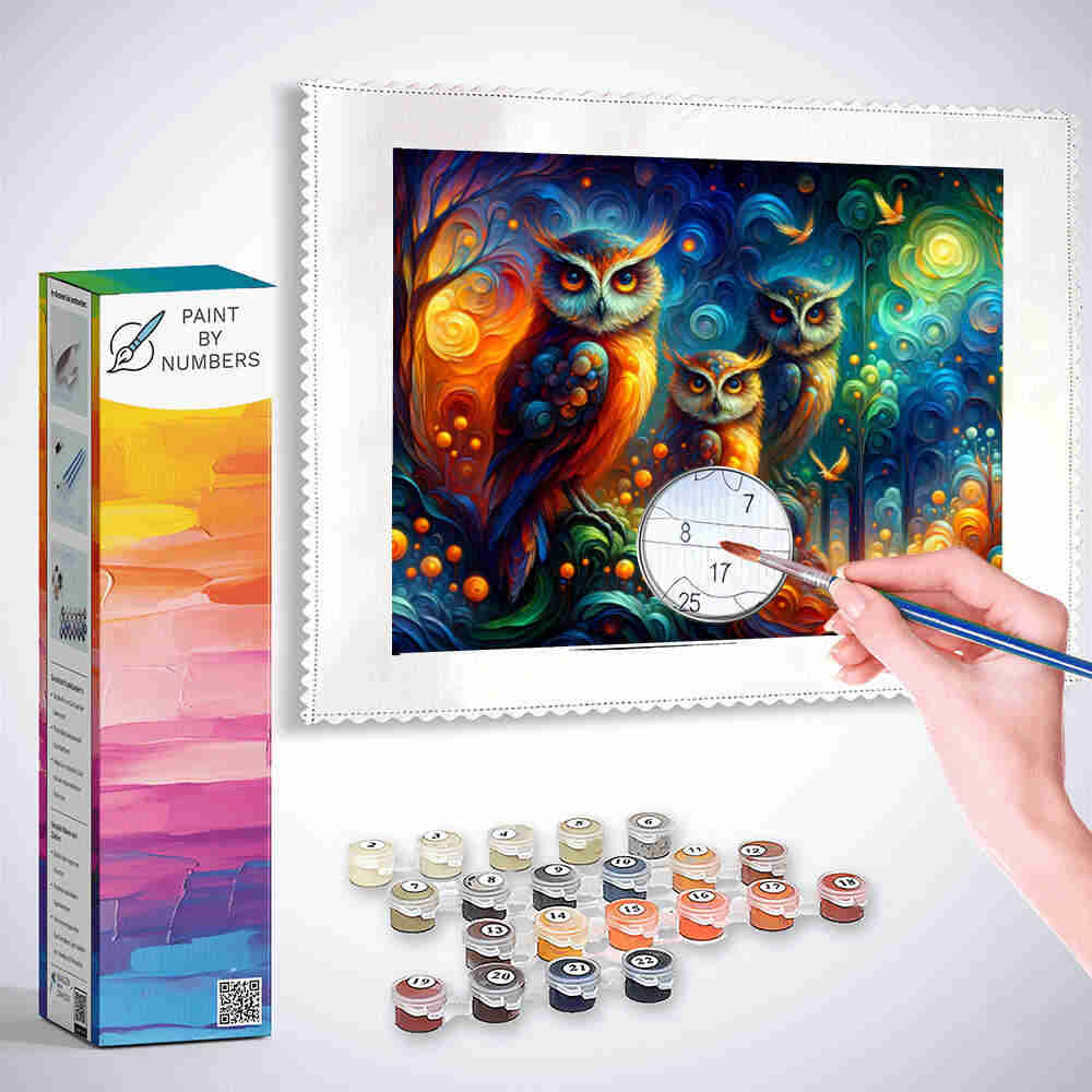 Owls, Art - Paint by Numbers