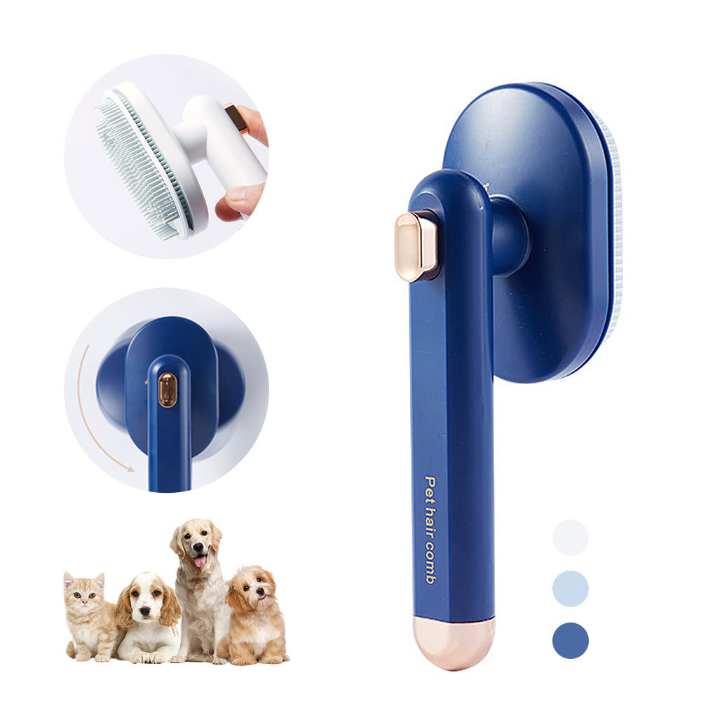 Pet Comb for Cats and Dogs - Self Cleaning Hair Removal Brush with High-Density Needles