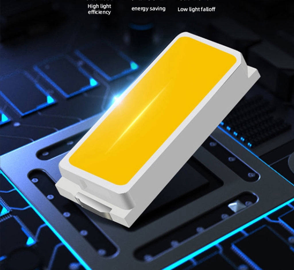 150000 Lumens Dual-Head Solar LED Searchlight with COB Work Light and USB Rechargeable Power Bank