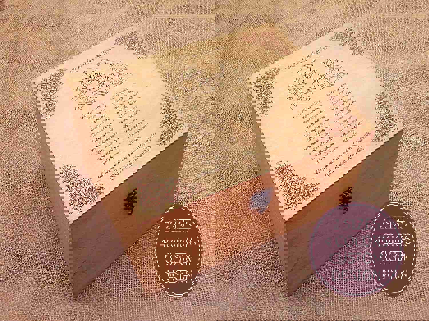 Personalized Wooden Jewelry Box with Custom Engraved Message - Anniversary Gift