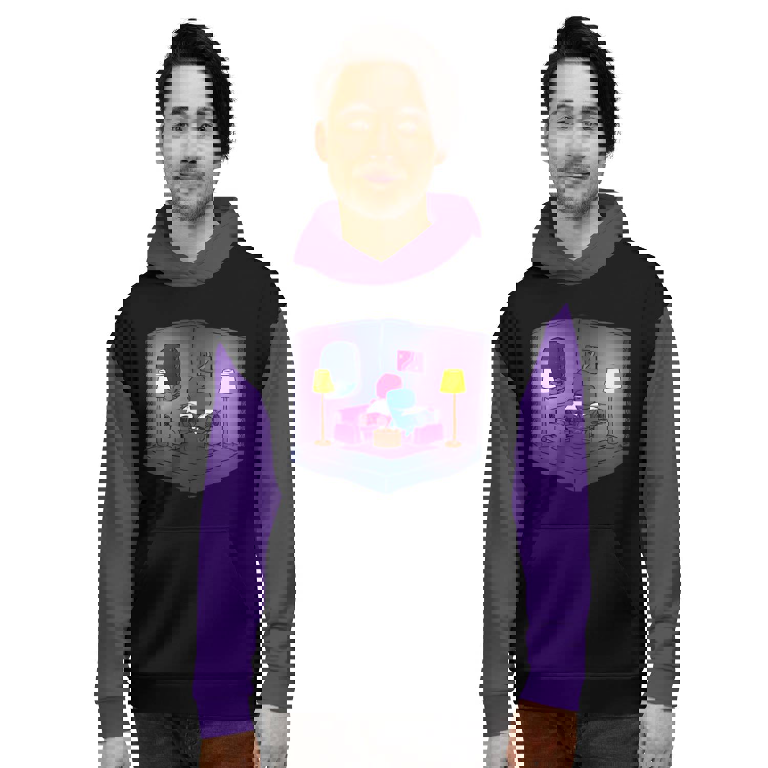 Dinosaur Couch Hoodie - Soft & Comfortable Unisex Pullover