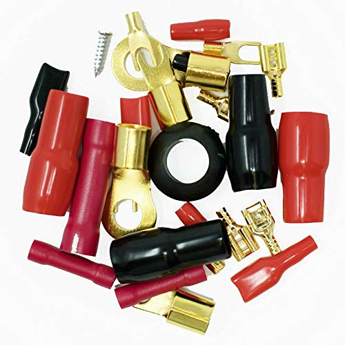 Audiotek 6000W 0 Gauge Car Audio Amplifier Installation Kit with 17ft Power Cable & Fuses