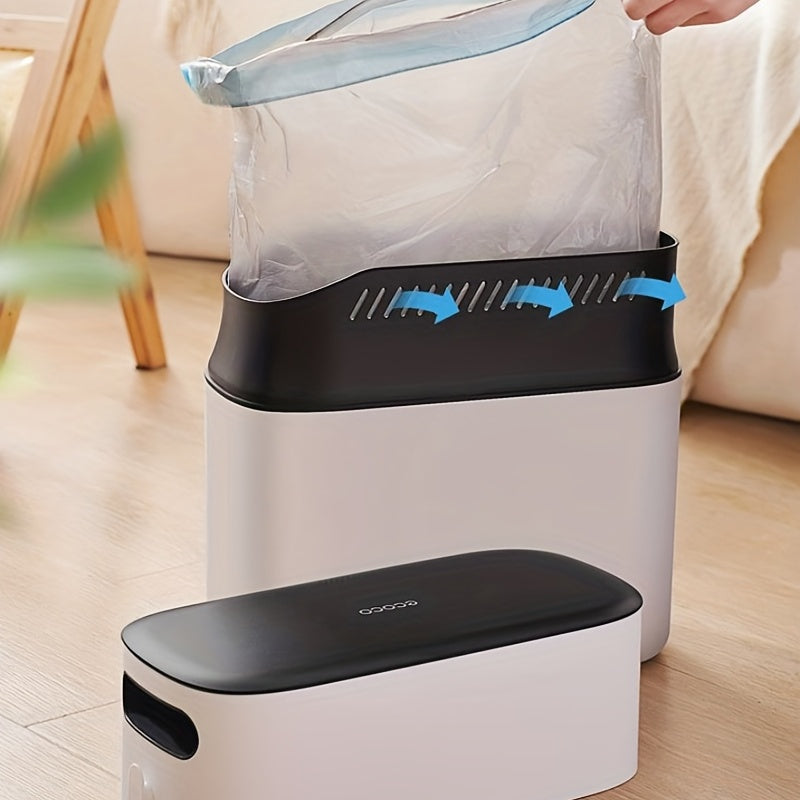 1pc Large Capacity Automatic Packing Trash Can with Lid for Household Toilet