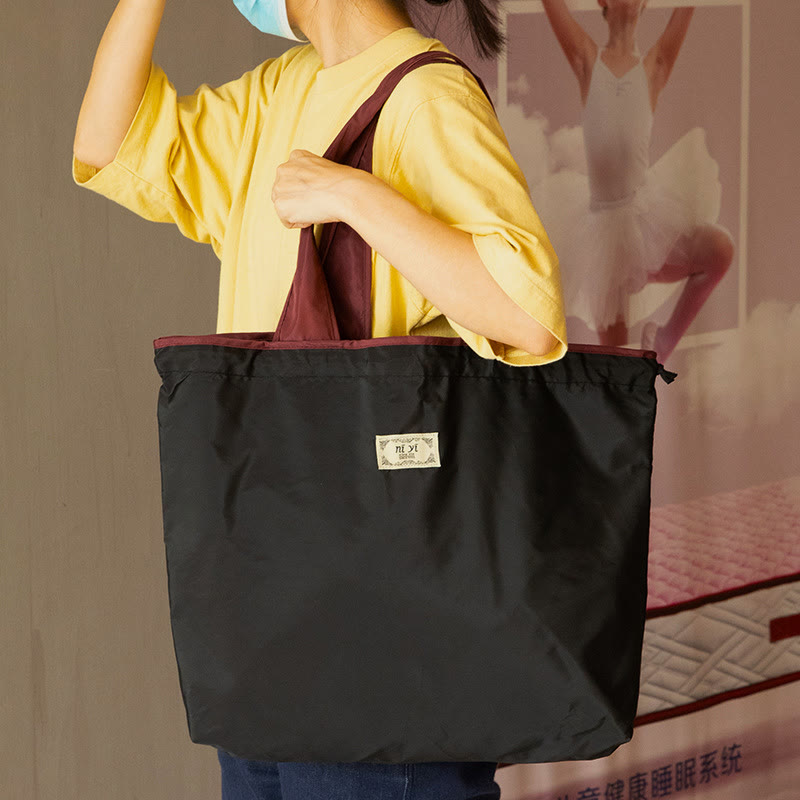 Large Capacity Drawstring Foldable Shoulder Tote Bag for Women