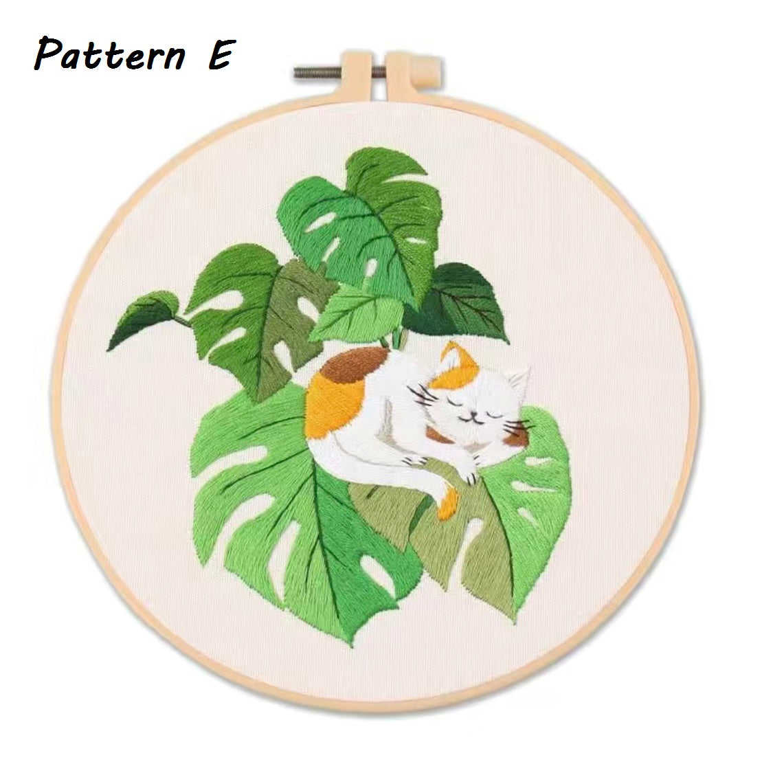 Mischievous Cat Floral Embroidery Kit for All Skill Levels
