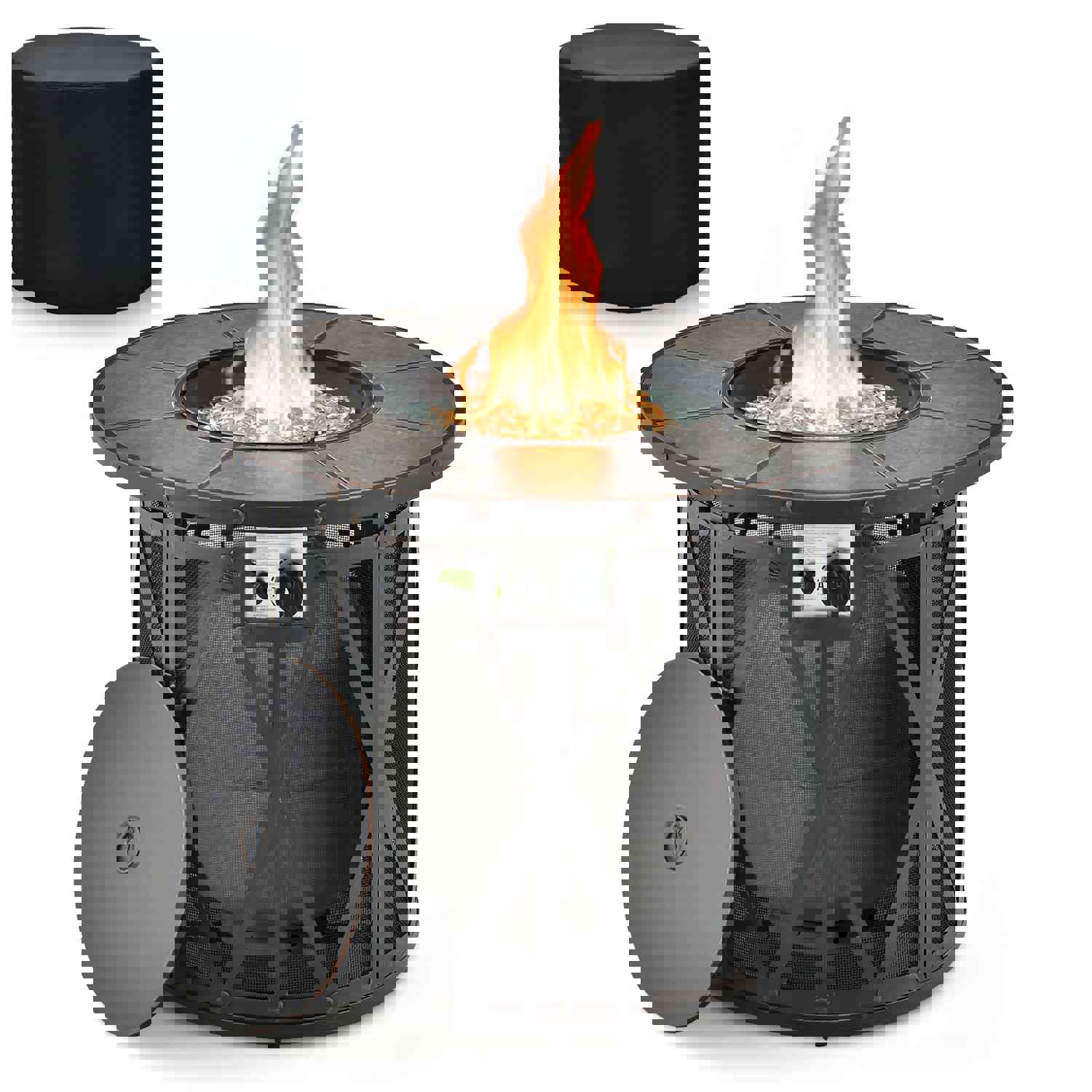 Tangkula 32 Inch Patio Round Fire Pit Table