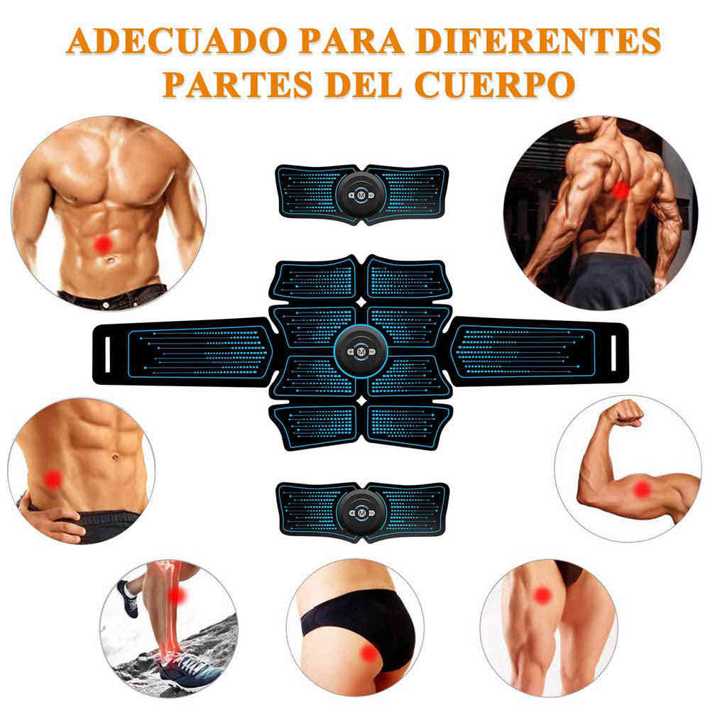 Dot Dot Three-Piece Suit EMS Abdominal Arm Trainer Body Slimming Belt Abs Muscle Stimulator Toner for Home Gym Fitness Exercise