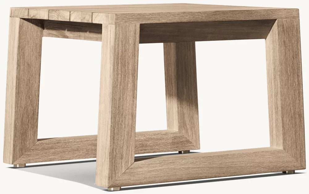 RH Sebastian Teak Rectangular Side Table