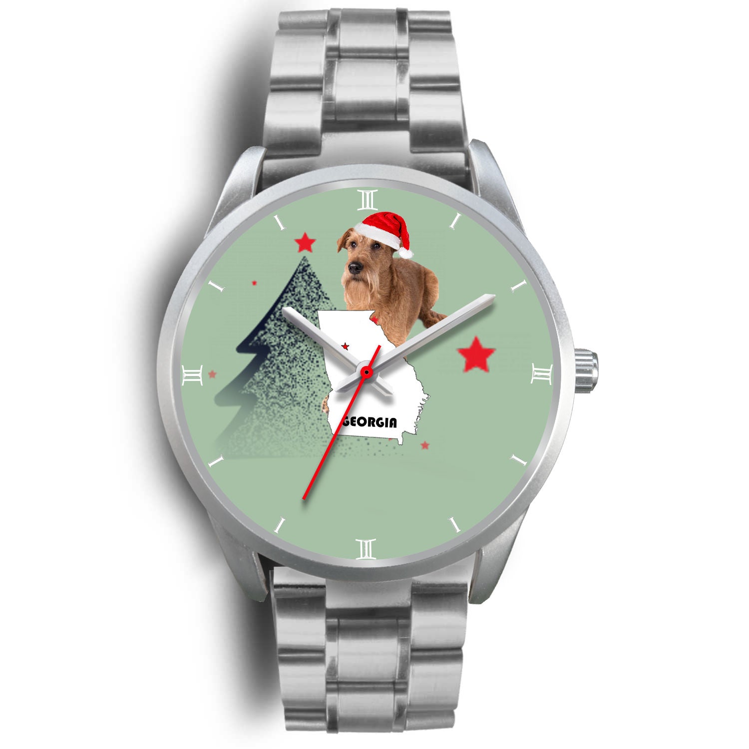 Irish Terrier Georgia Christmas Special Wrist Watch