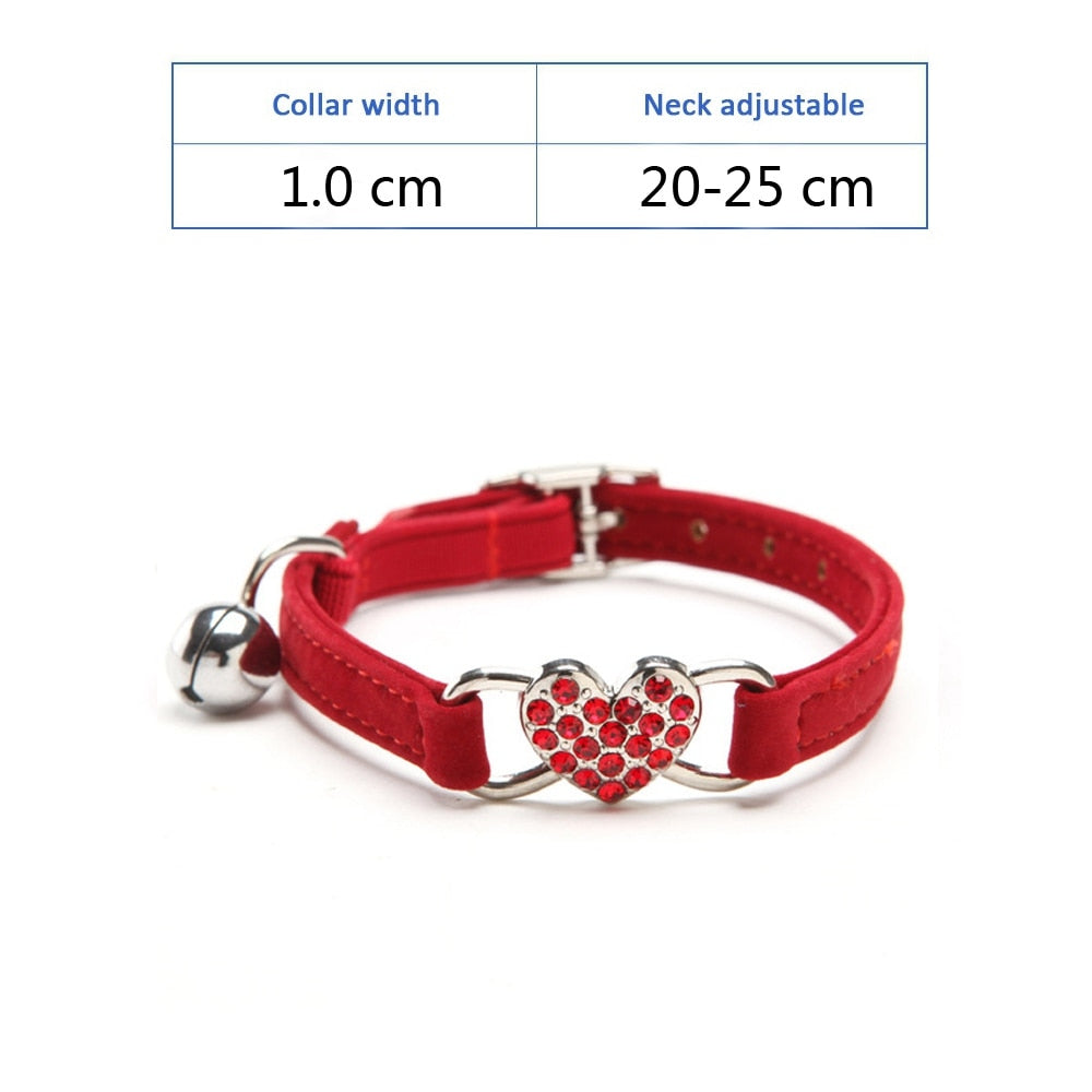 Velvet Breakaway Cat Collar with Bell - Pet Supplies for Cats and Dogs