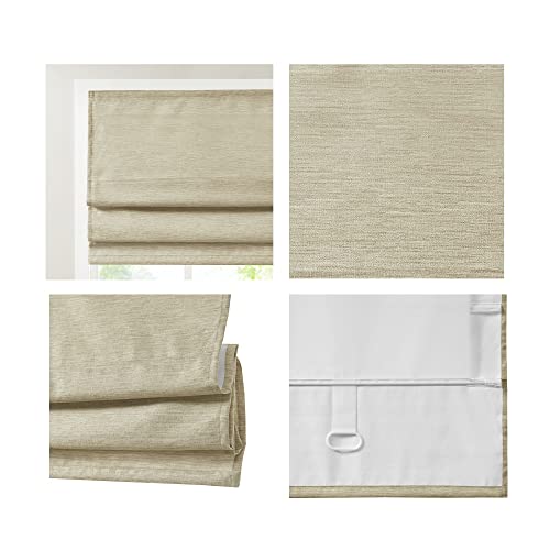 Madison Park Cordless Roman Shades - Como Taupe, 39x64, Room Darkening, Thermal Insulated
