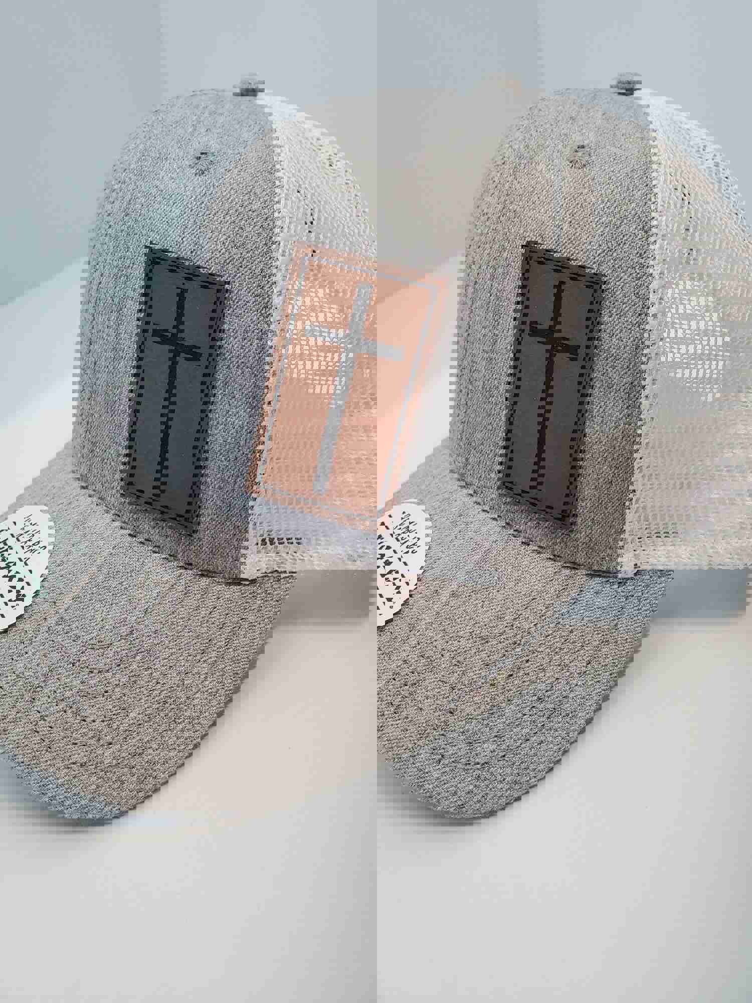 Leather Cross Patch Snapback Hat - Religious Apparel with Custom Options