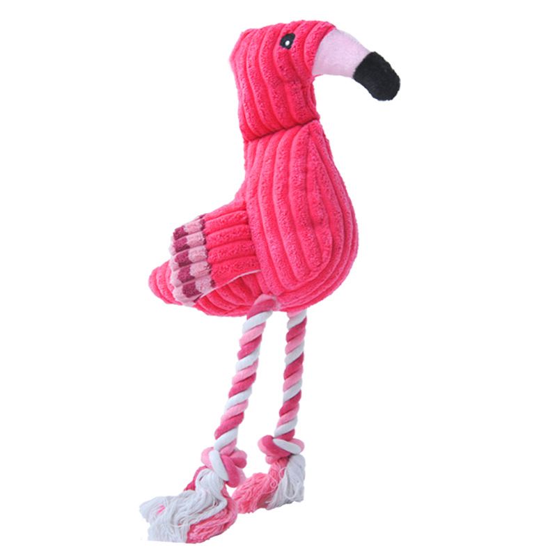 Plush Sound Dog Toy Flamingo - Chew Toys for Pets