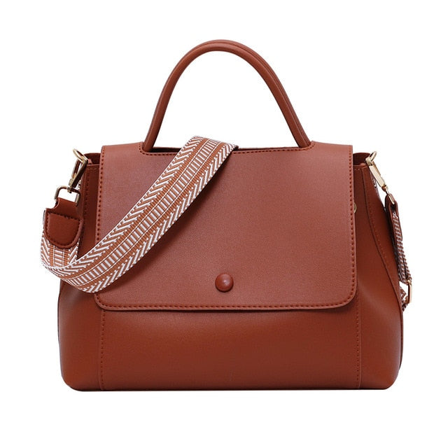 Women's Large Capacity PU Shoulder Messenger Bag - Elegant Retro Tote Handbag