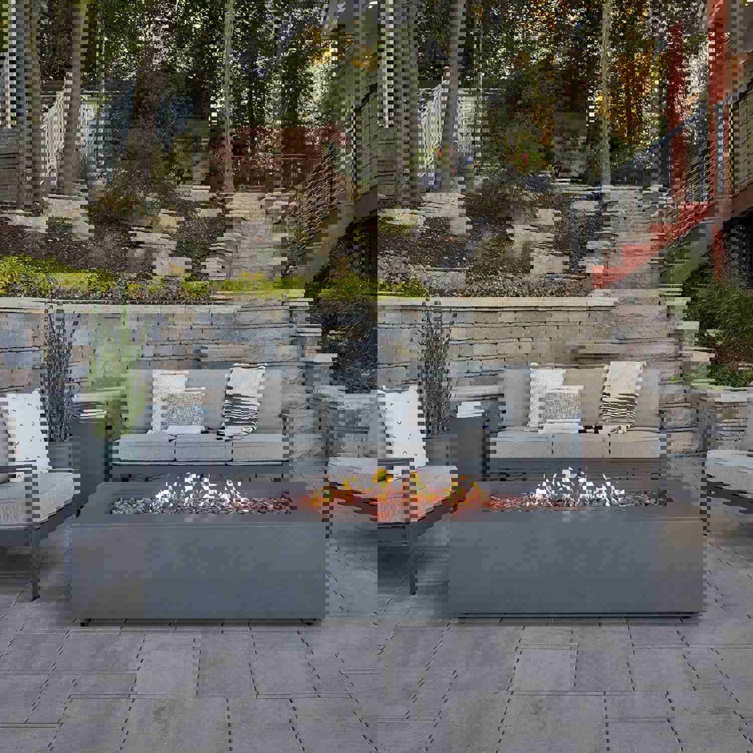 Real Flame Aegean 70 Rectangle Propane or Natural Gas Fire Pit Table