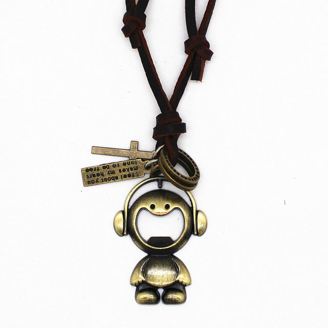 High Quality Vintage Leather Pendant Necklace for Men and Women