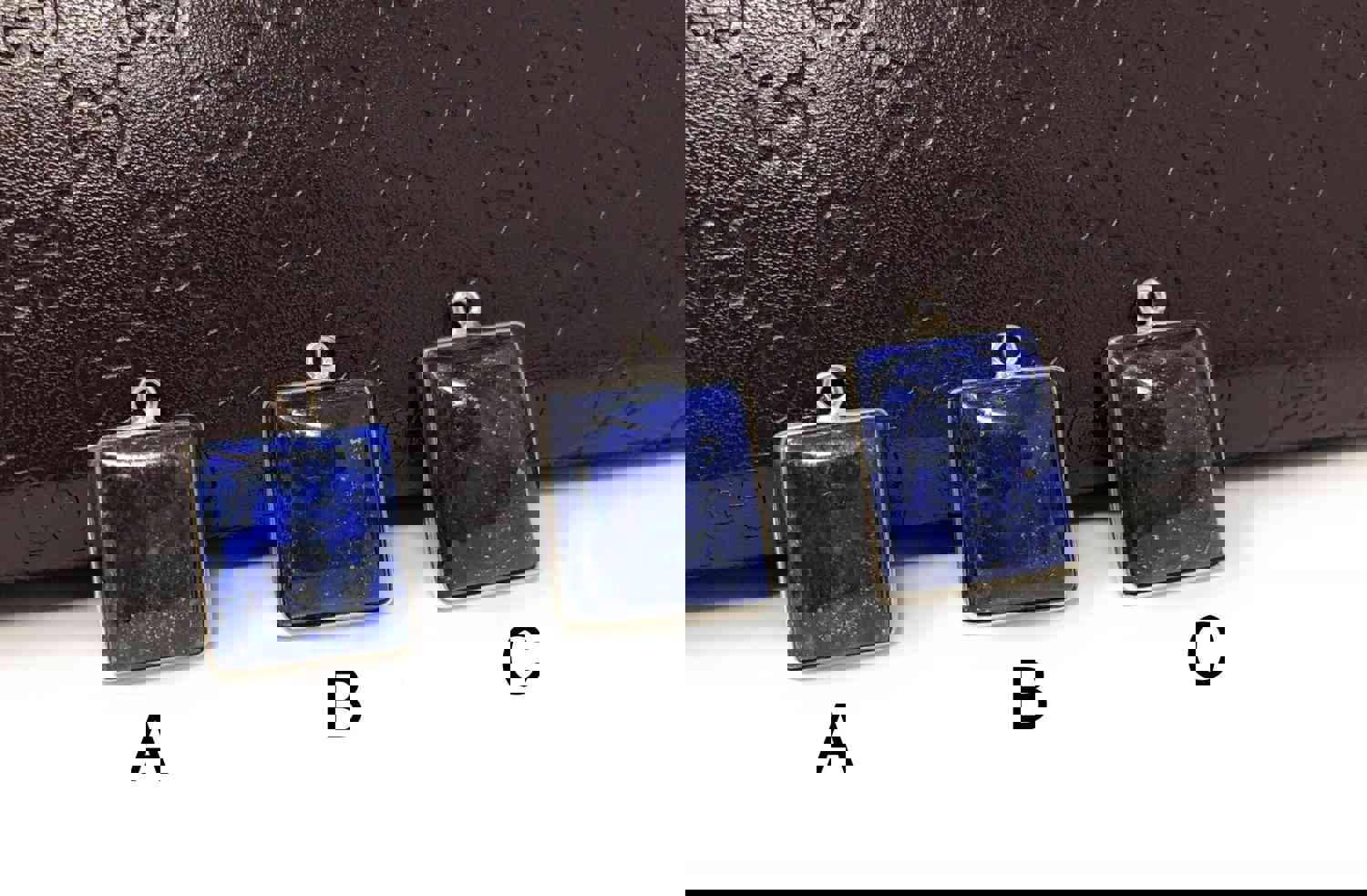 Sterling Silver Natural Lapis Lazuli Bezel Charm for Jewelry Making