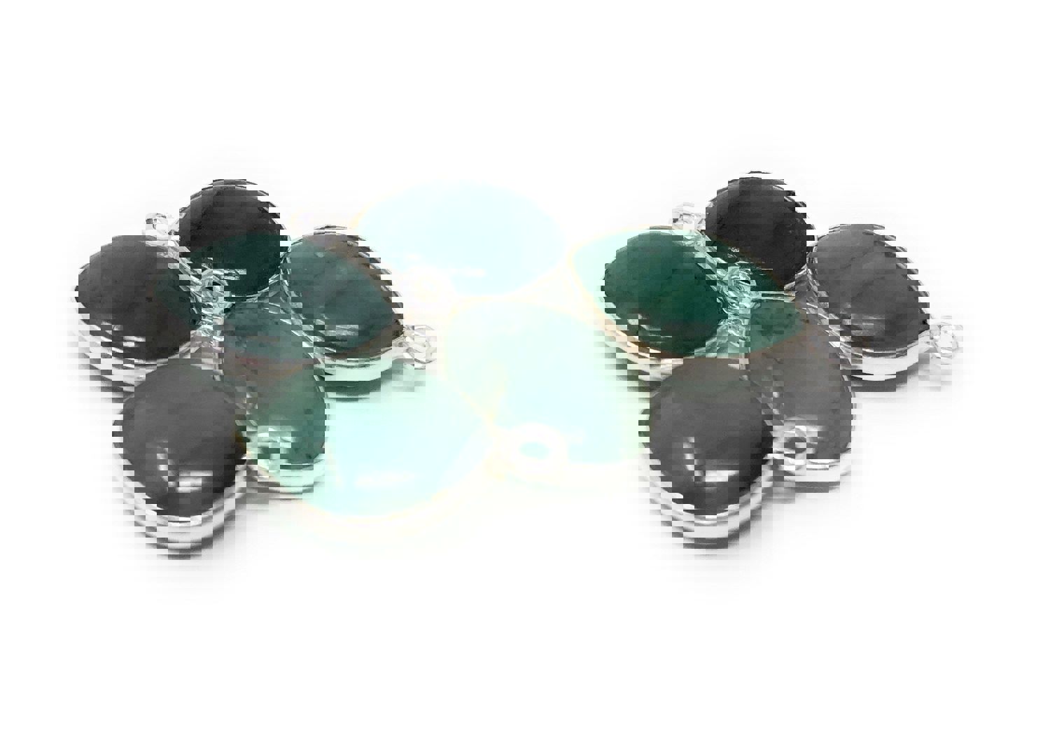 5Pcs Sterling Silver Emerald Gemstone Charms for DIY Jewelry Making - May Birthstone