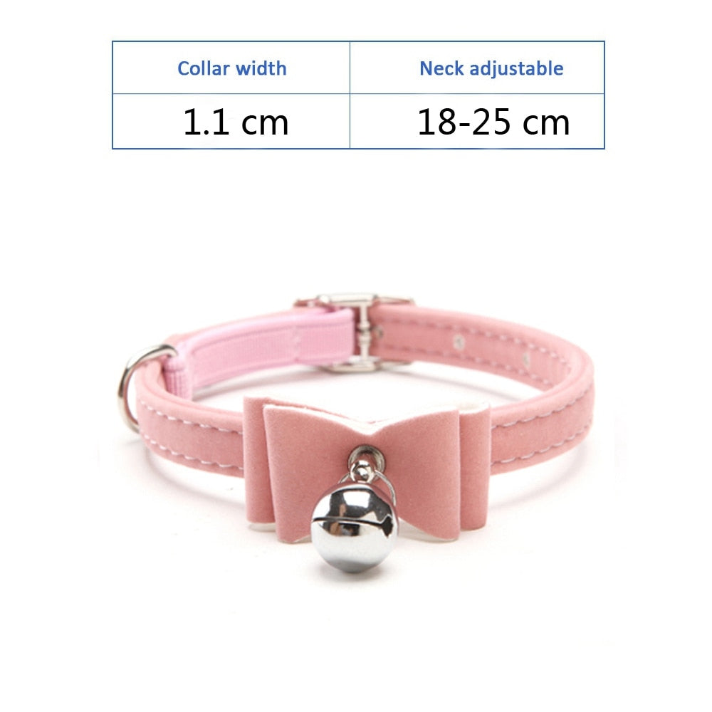 Velvet Breakaway Cat Collar with Bell - Pet Supplies for Cats and Dogs