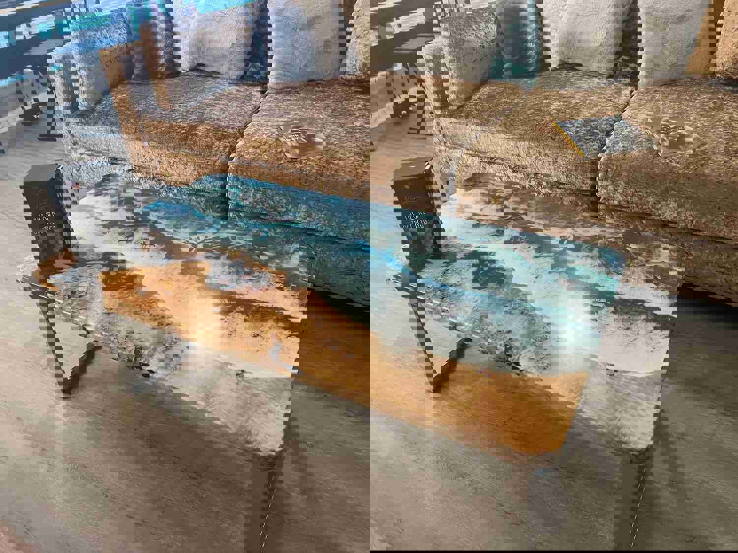 Modern Rectangular Epoxy Coffee Table