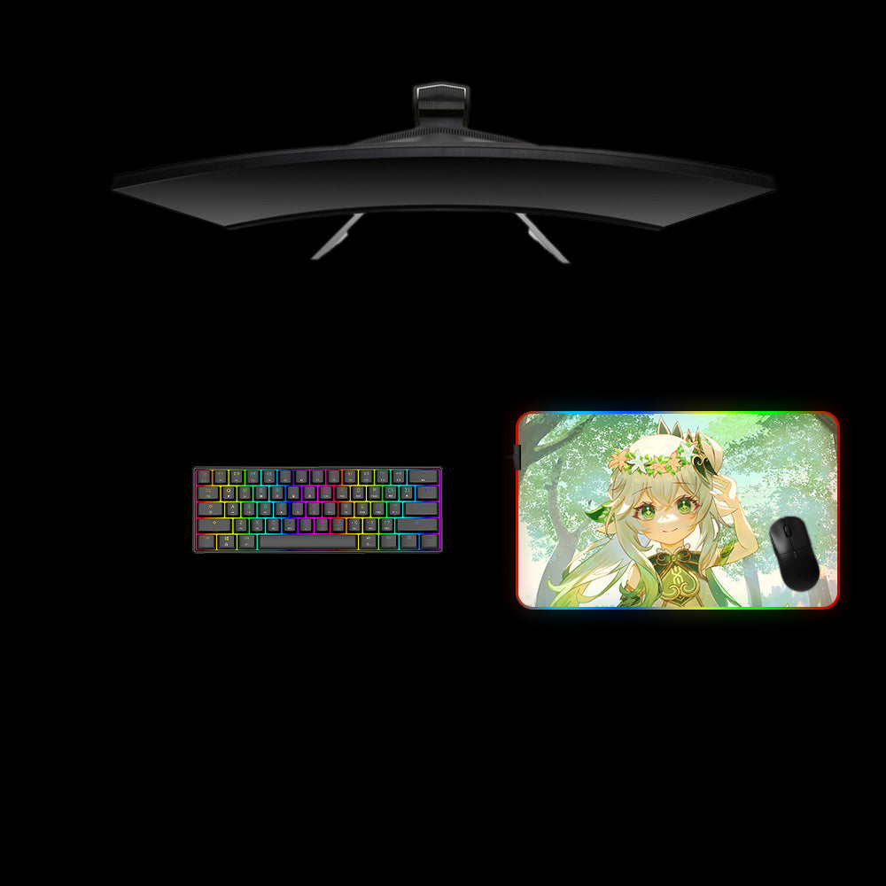 Genshin Impact Nahida Design RGB Gaming Mouse Pad with LED Strip