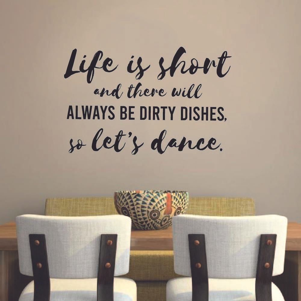 Ballerina Vinyl Wall Sticker Wall Decal - Life Is Short Ballet Ballerina Motivation Quote