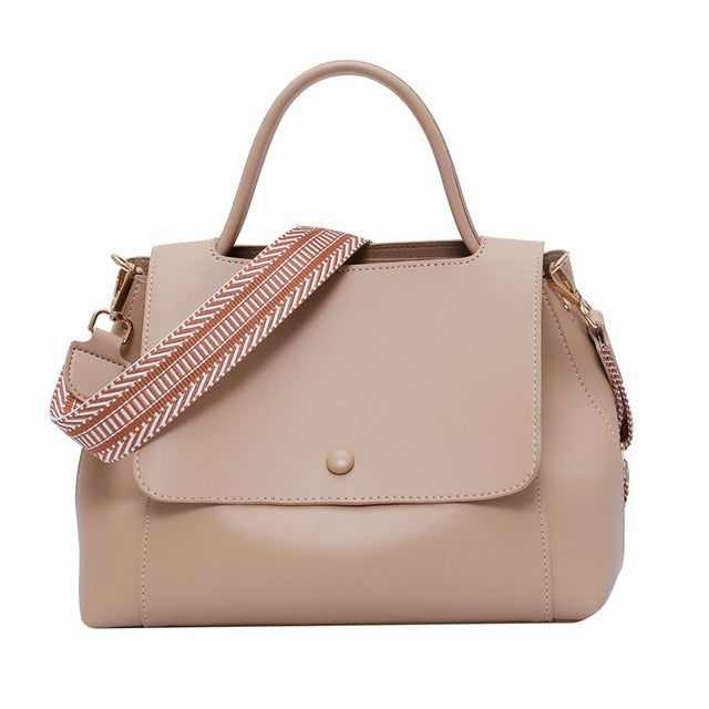 Women's Large Capacity PU Shoulder Messenger Bag - Elegant Retro Tote Handbag