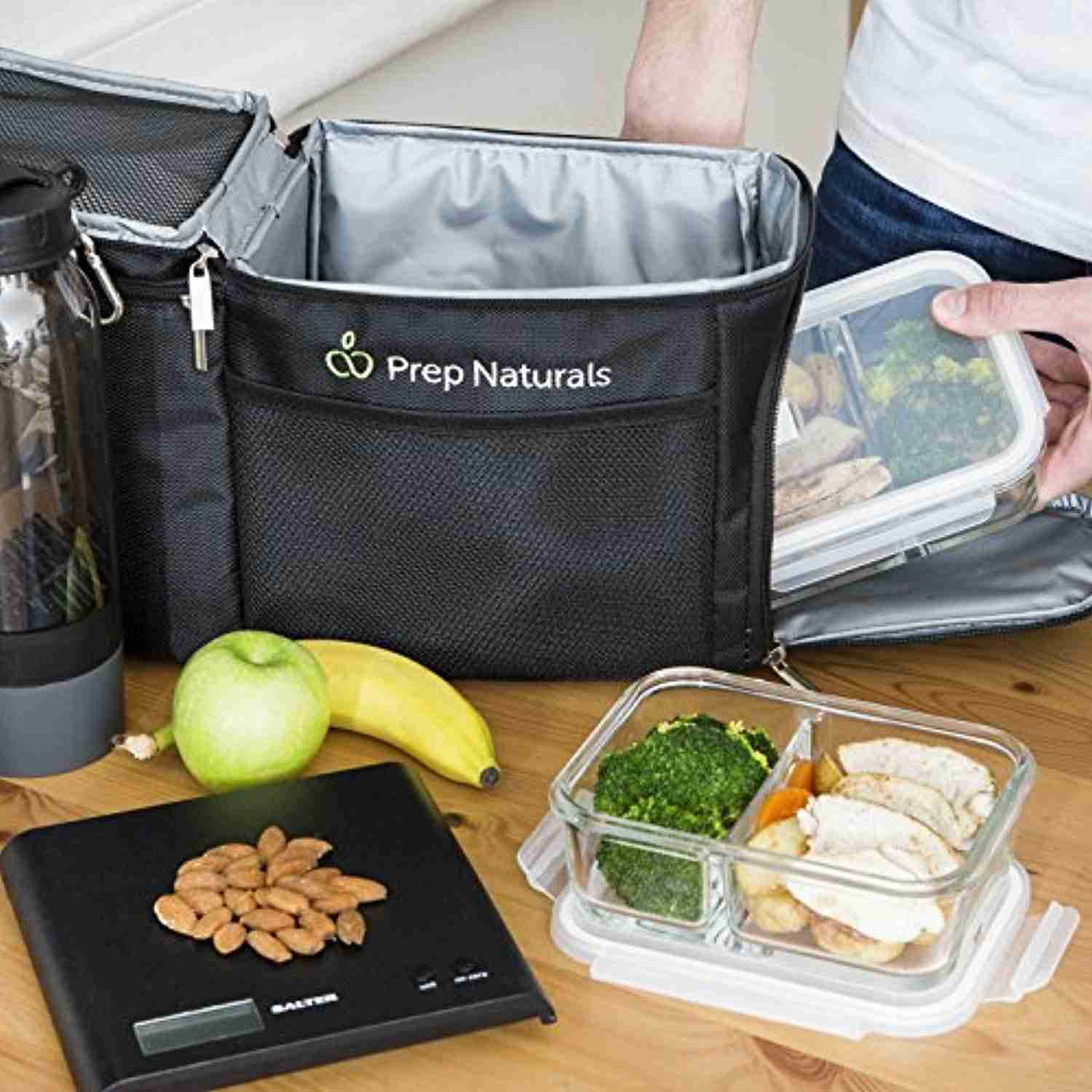 3-Piece Glass Meal Prep Containers with 2 Compartments - 29oz