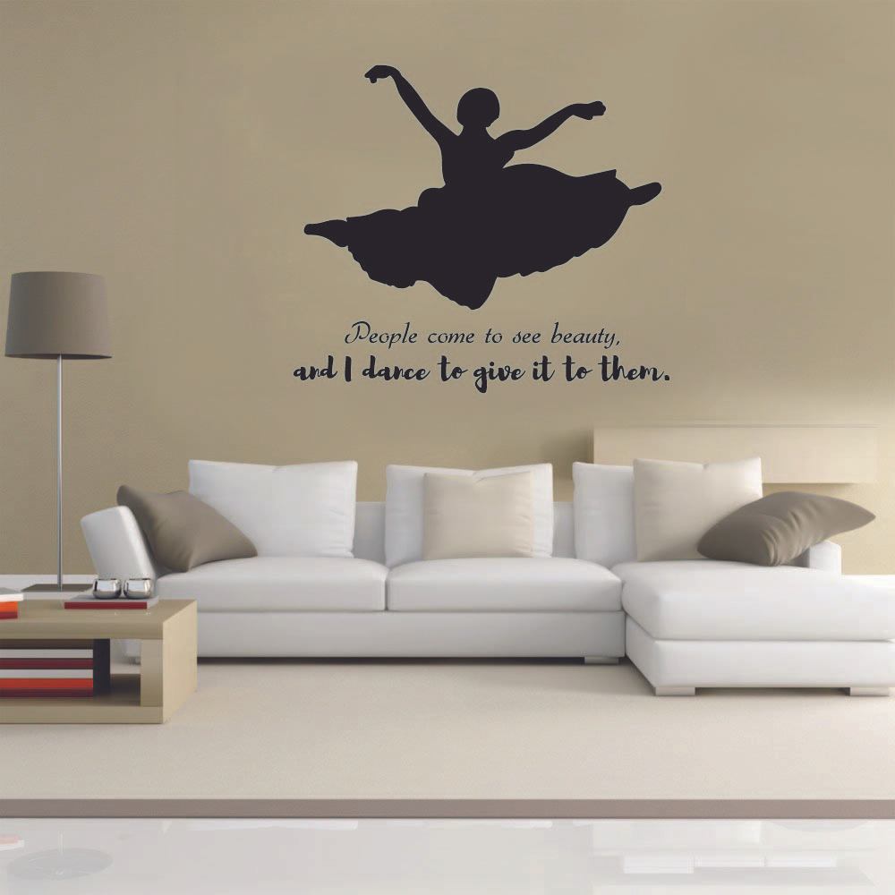 Ballerina Vinyl Wall Sticker Decal - Motivational Ballet Quote Wall Art